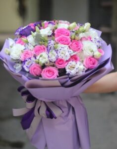 hoa sáp mix hồng trắng